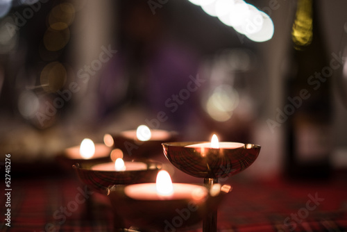 Fotografia Scenic Indoors Candlelight Setting.