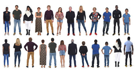 view of the same group of people seen from the front and back