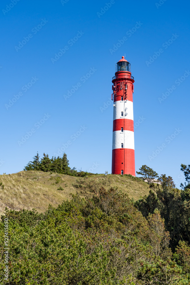 Amrum lighthouse in summer, Schleswig-Holstein, Germany