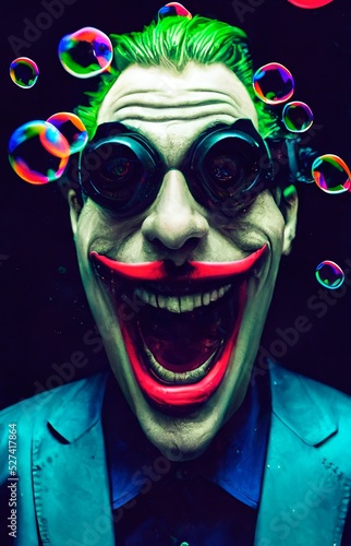 Obraz na plátně Portrait of a laughing creepy clown