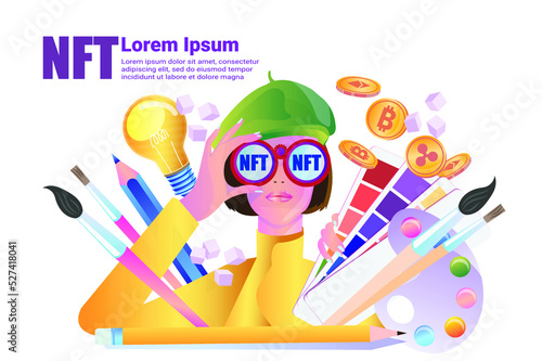nft concept, digital art, crypto