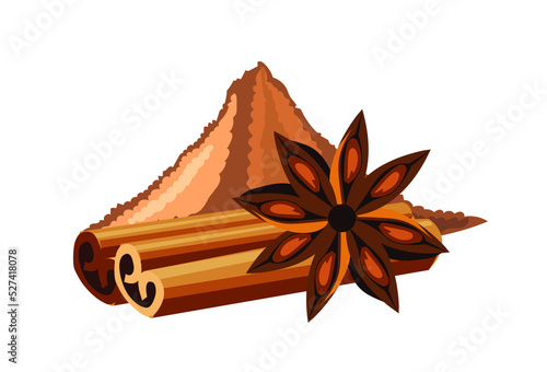 Cinnamon Indian and Pakistani vector illustration