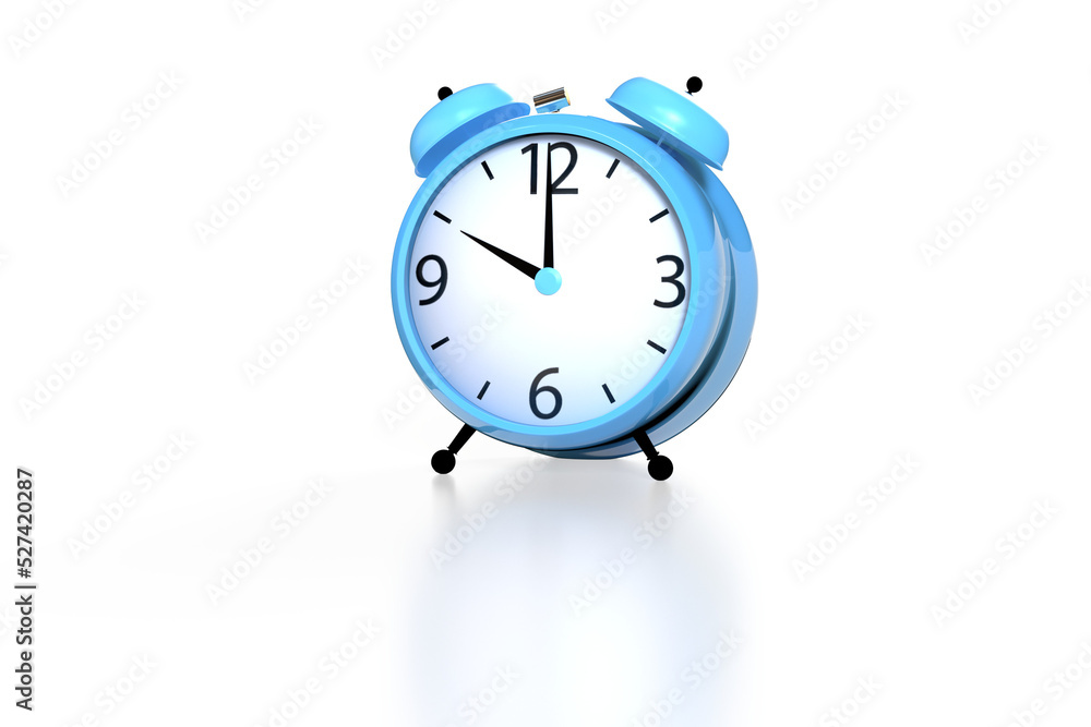 Alarm clock on white background. 3D rendering Alarm clock on white background. 3D rendering