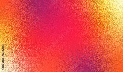 Bright gradient background with foil effect. Red yellow color texture. Neon ombre. Metal background. Abstract colored backdrop design for summer prints. Orange modern texture. Vector illustration