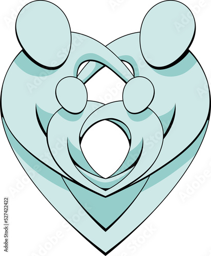Heart Family Concept Graphic