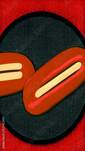 Vector illustration of a sausage. sausage isolated on soft color background. sausage vector or illustration art.