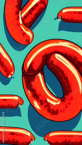 Vector illustration of a sausage. sausage isolated on soft color background. sausage vector or illustration art.