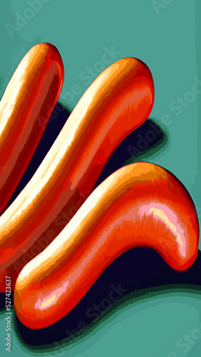Vector illustration of a sausage. sausage isolated on soft color background. sausage vector or illustration art.