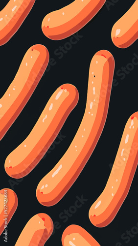 Vector illustration of a sausage. sausage isolated on soft color background. sausage vector or illustration art.