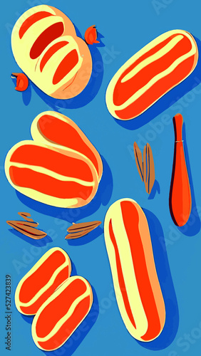 Vector illustration of a sausage. sausage isolated on soft color background. sausage vector or illustration art.