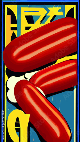 Vector illustration of a sausage. sausage isolated on soft color background. sausage vector or illustration art.