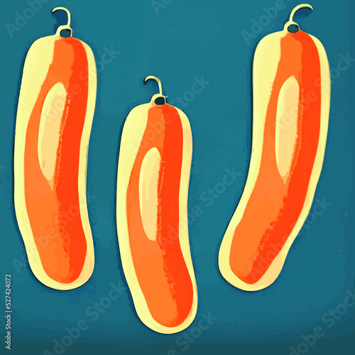 Vector illustration of a sausage. sausage isolated on soft color background. sausage vector or illustration art.