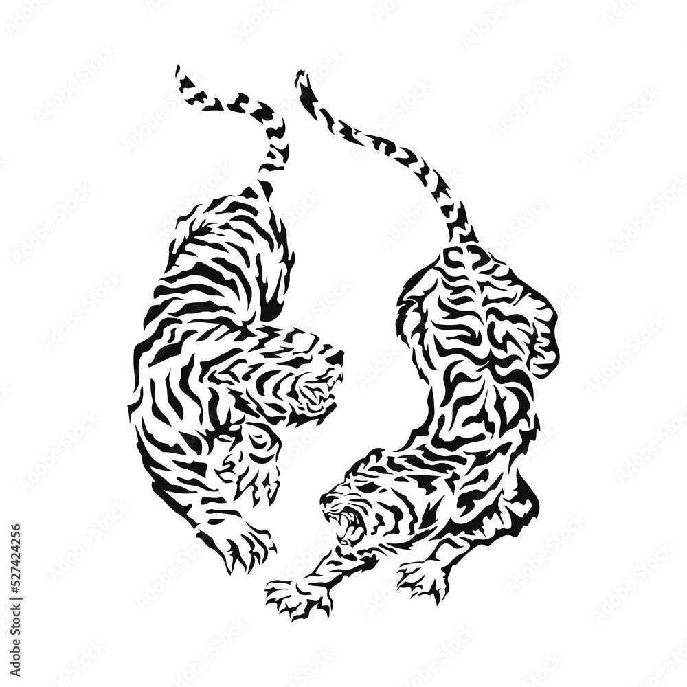vector illustration of two tigers concept vector illustration of two tigers concept