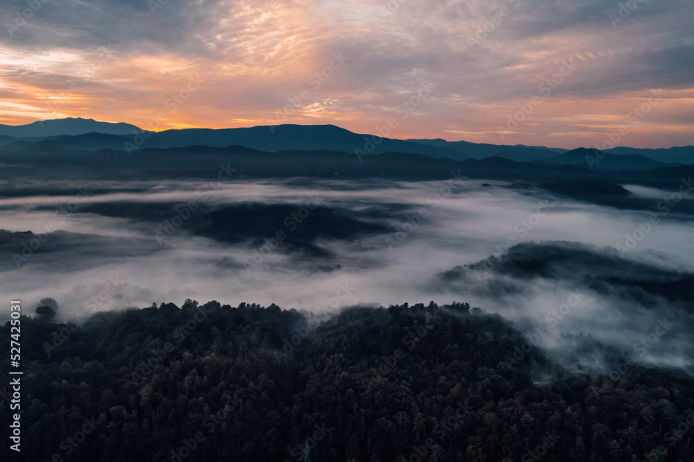 sunset in the mountains