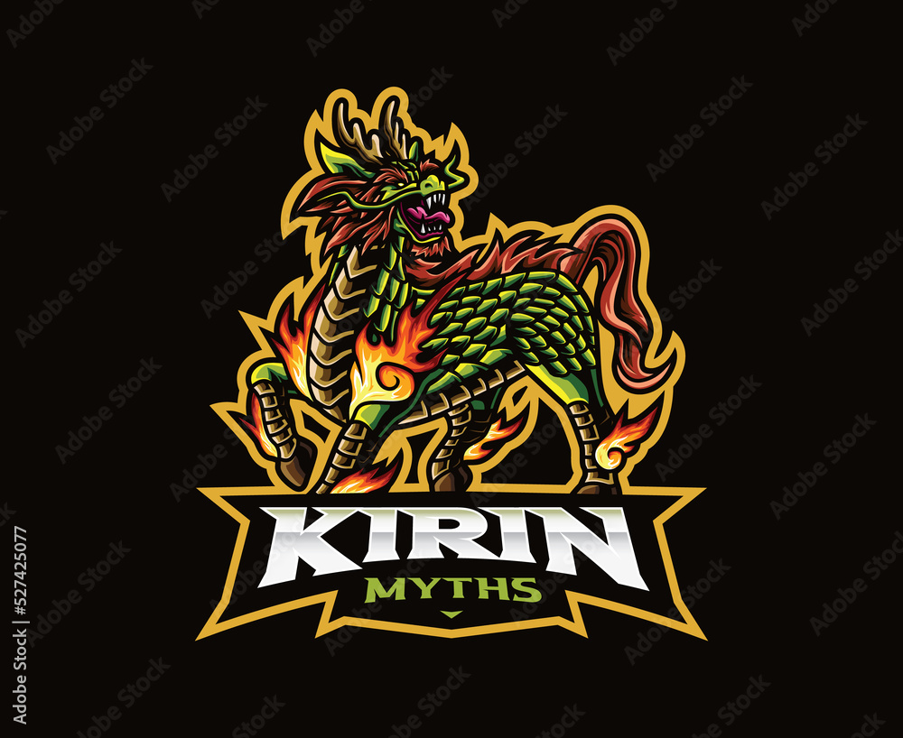 Kirin mascot logo design