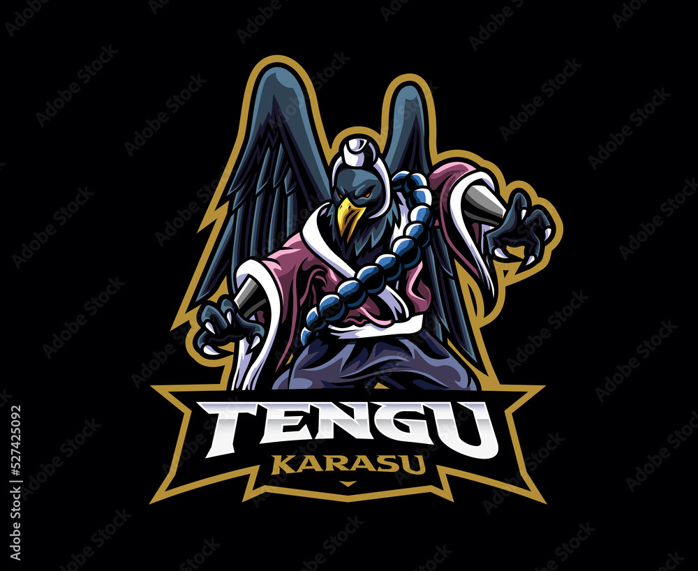 Tengu karasu mascot logo design