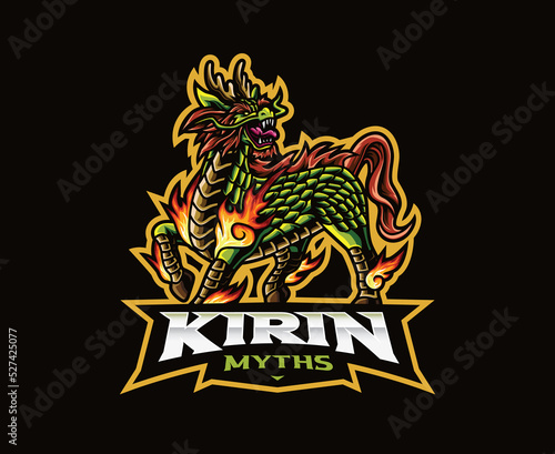 Kirin mascot logo design photo