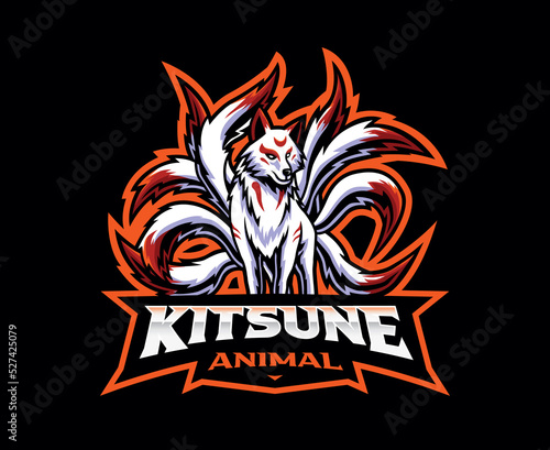 Kitsune gamer mascot logo design