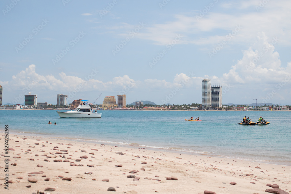 Mexico Mazatlán beach and skyline