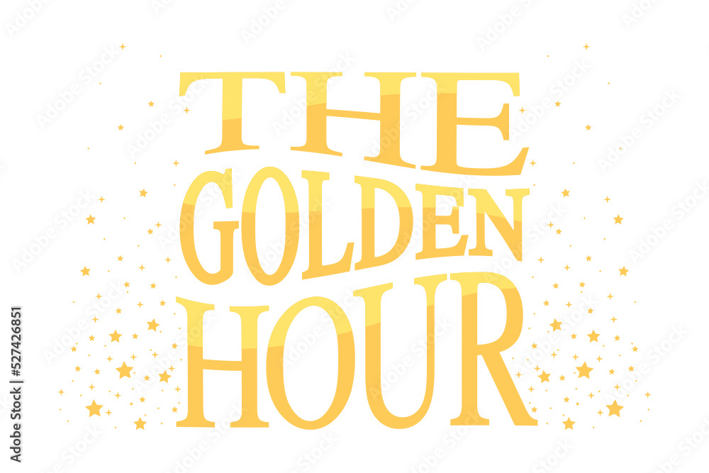 The Golden Hour, Golden Hour Text, Vector Illustration Background Stock ...