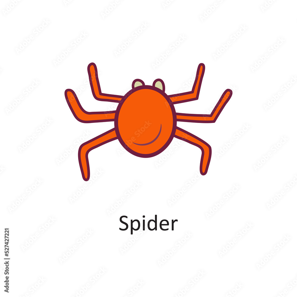 Spider vector filled outline Icon Design illustration. Halloween Symbol on White background EPS 10 File Spider vector filled outline Icon Design illustration. Halloween Symbol on White background EPS 10 File