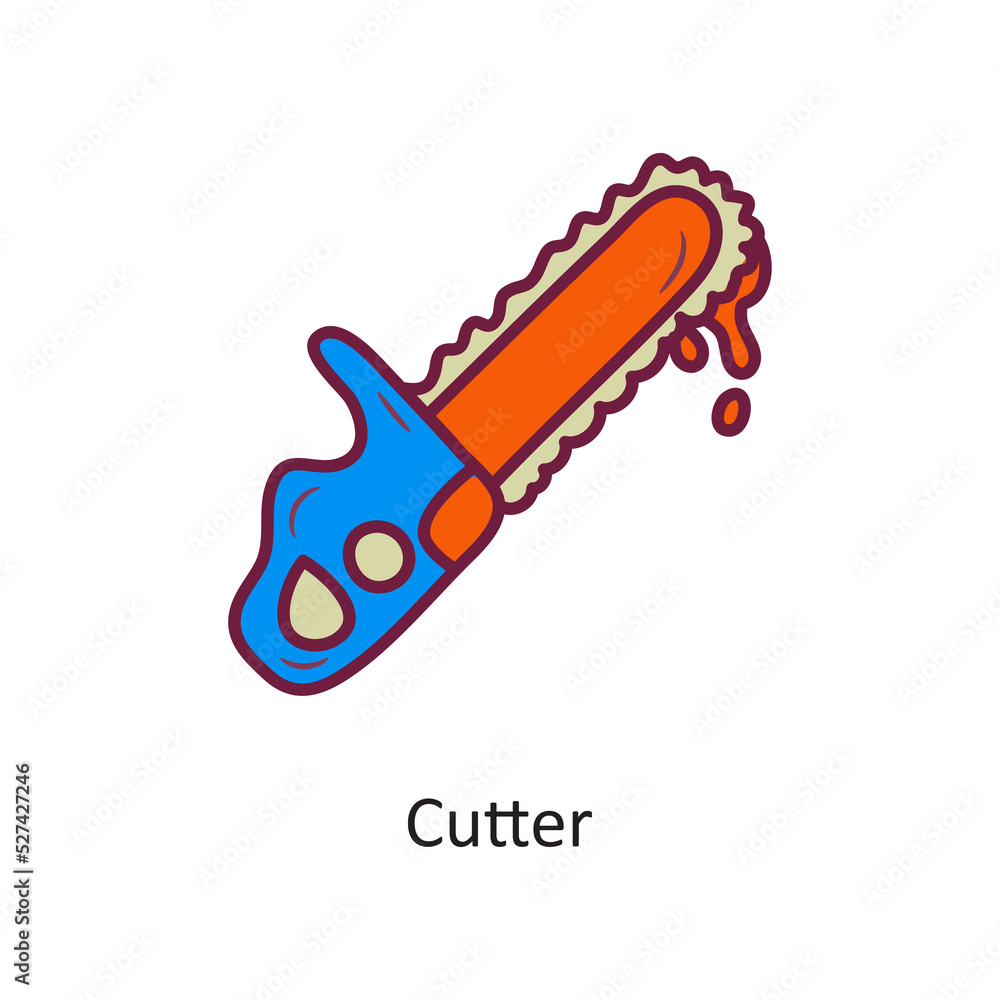 Cutter vector filled outline Icon Design illustration. Halloween Symbol on White background EPS 10 File