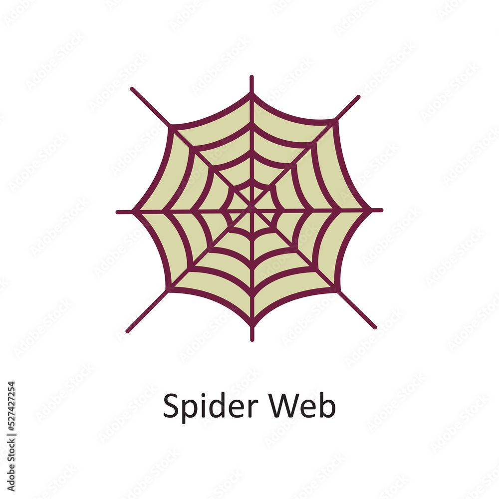 Spider Web  vector filled outline Icon Design illustration. Halloween Symbol on White background EPS 10 File