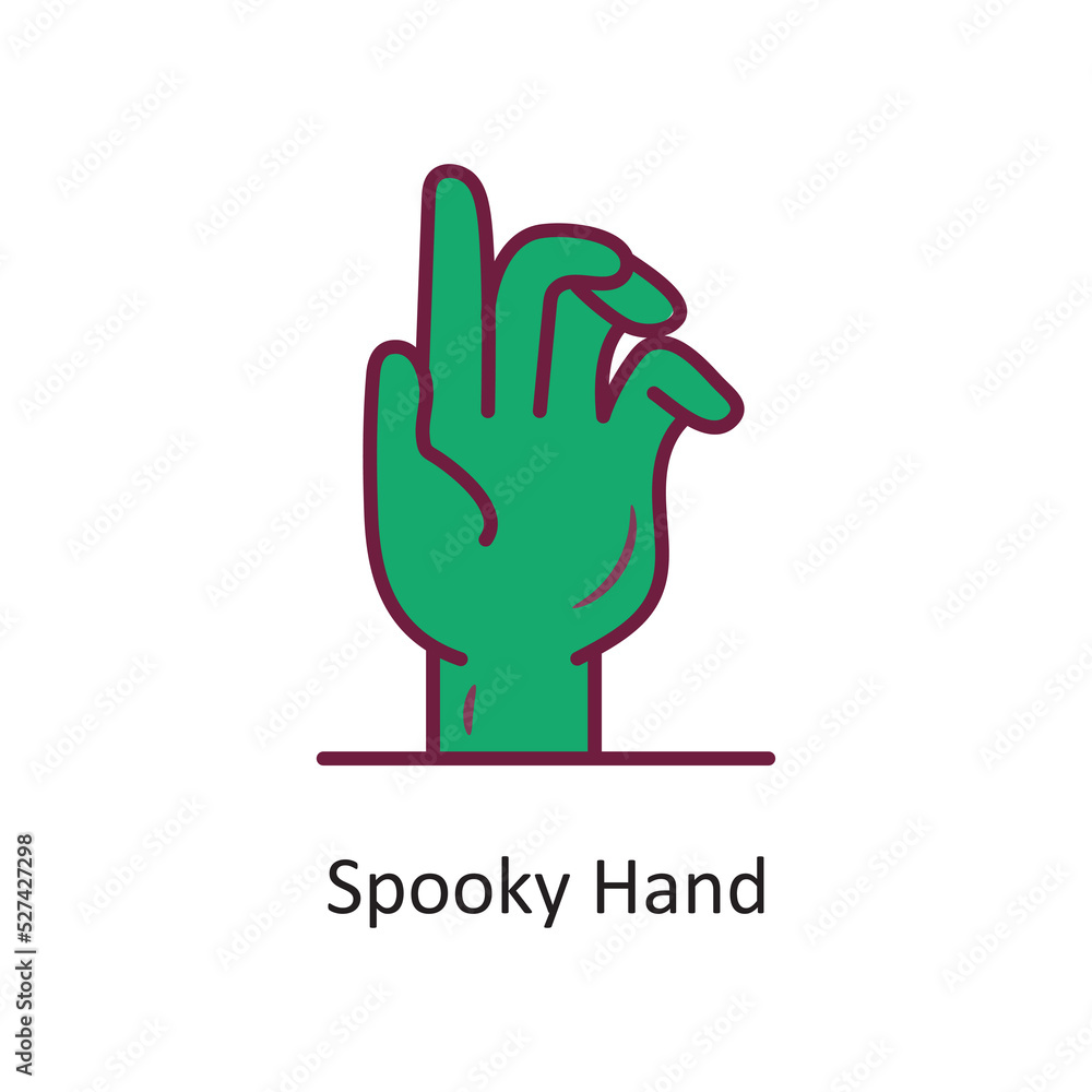 Obraz premium Spooky Hand vector filled outline Icon Design illustration. Halloween Symbol on White background EPS 10 File