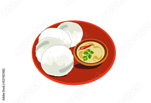 idly sambar with chutney vector illustration photo