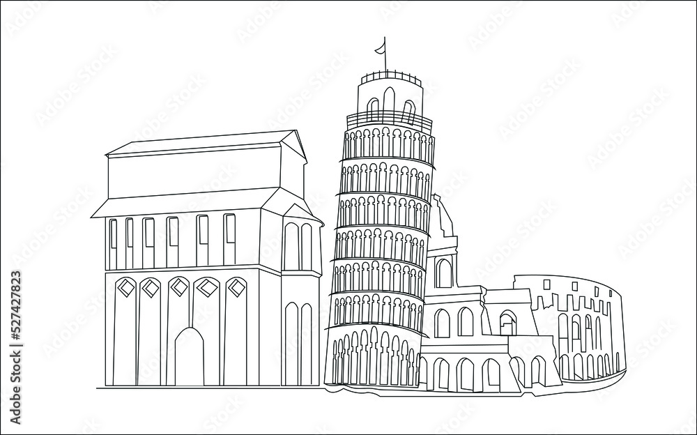 Italy vector illustration poster drawing 