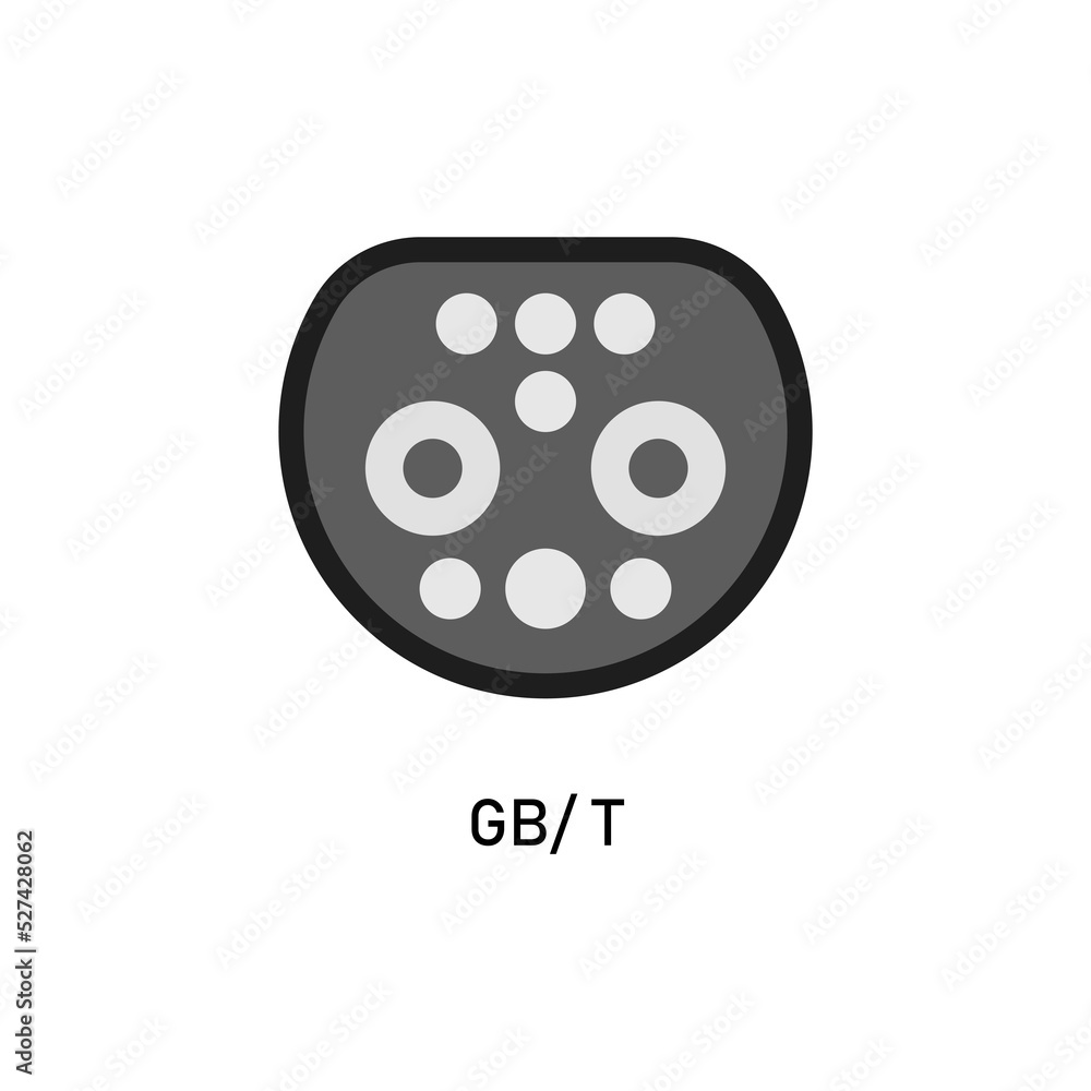 Electric Car charging plug GB T, China. Vector illustration Electric Car charging plug GB T, China. Vector illustration