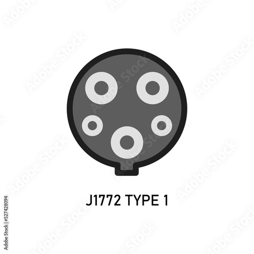 SAE J1772 USA and Japan charger standard. Vector illustration