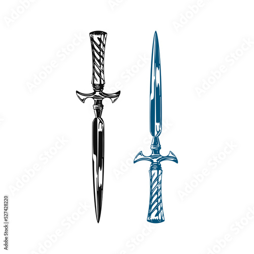 vector illustration of two daggers concept