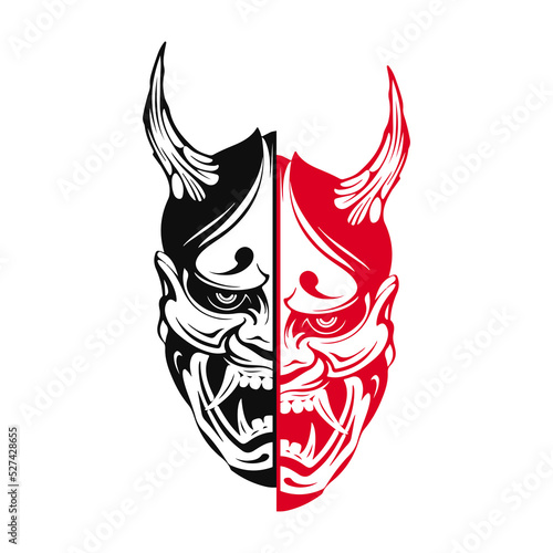 vector illustration of red samurai concept