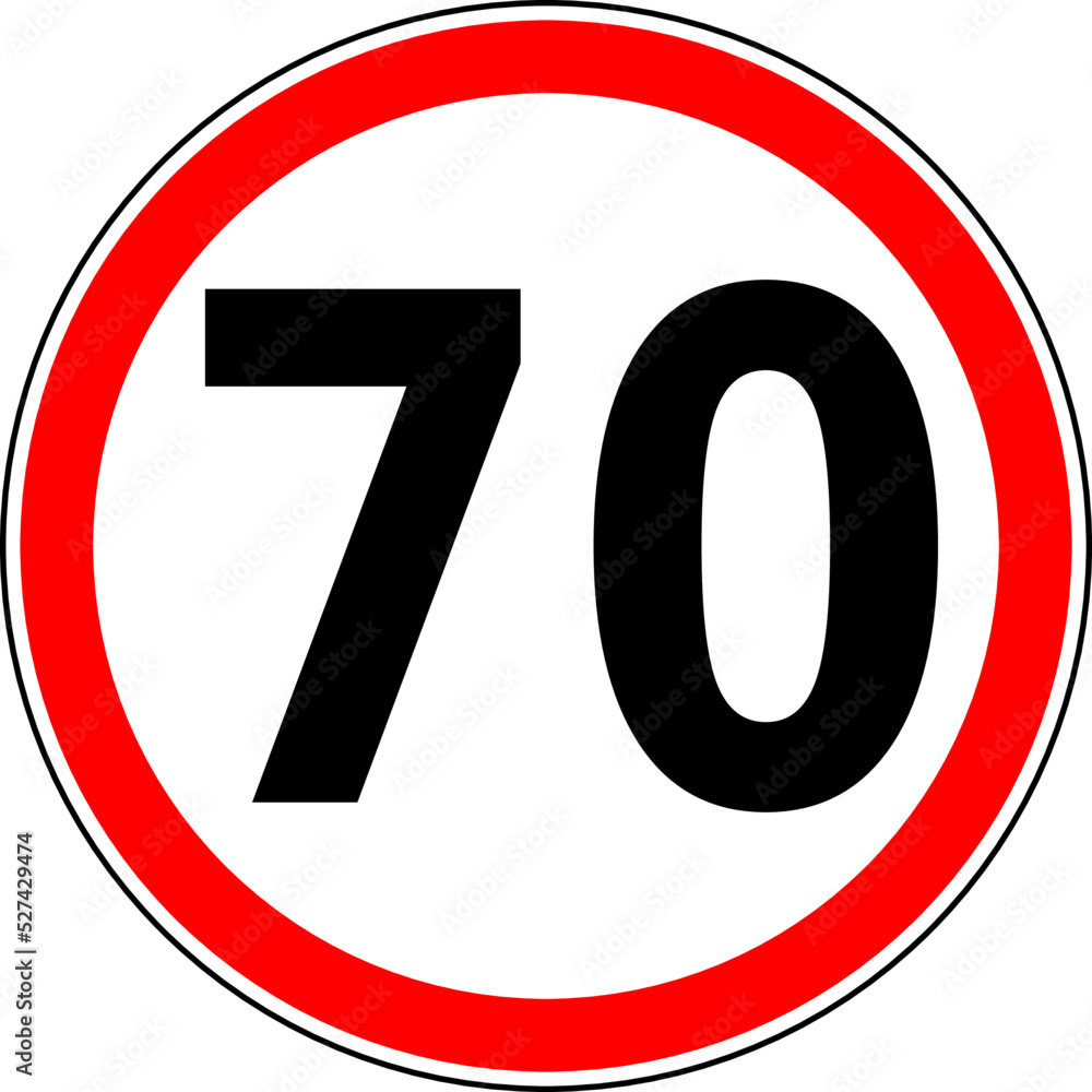 Vector Graphic Of A Uk 70 Miles Per Hour Speed Limit Road Sign It 