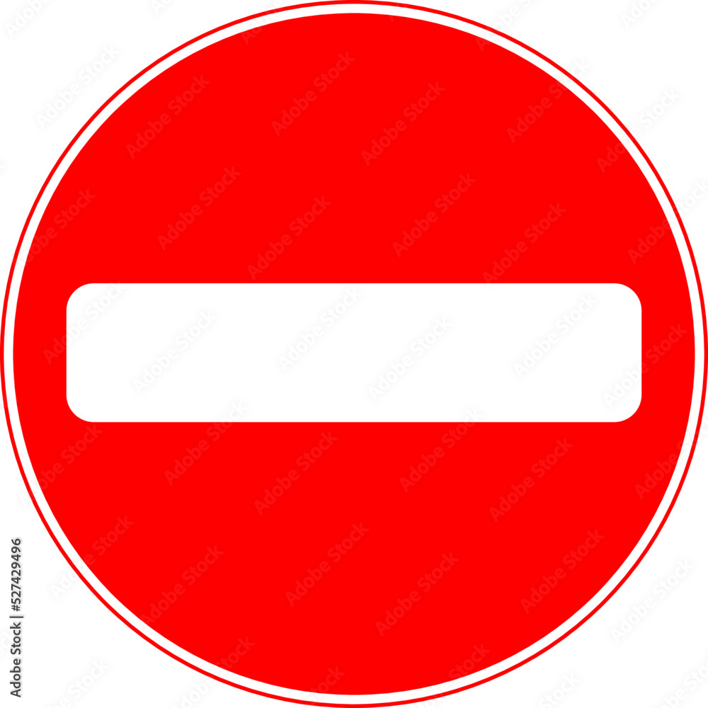 Vector graphic of a uk warning of a no entry ahead road sign. It consists of a white bar contained within a red circle Vector graphic of a uk warning of a no entry ahead road sign. It consists of a white bar contained within a red circle