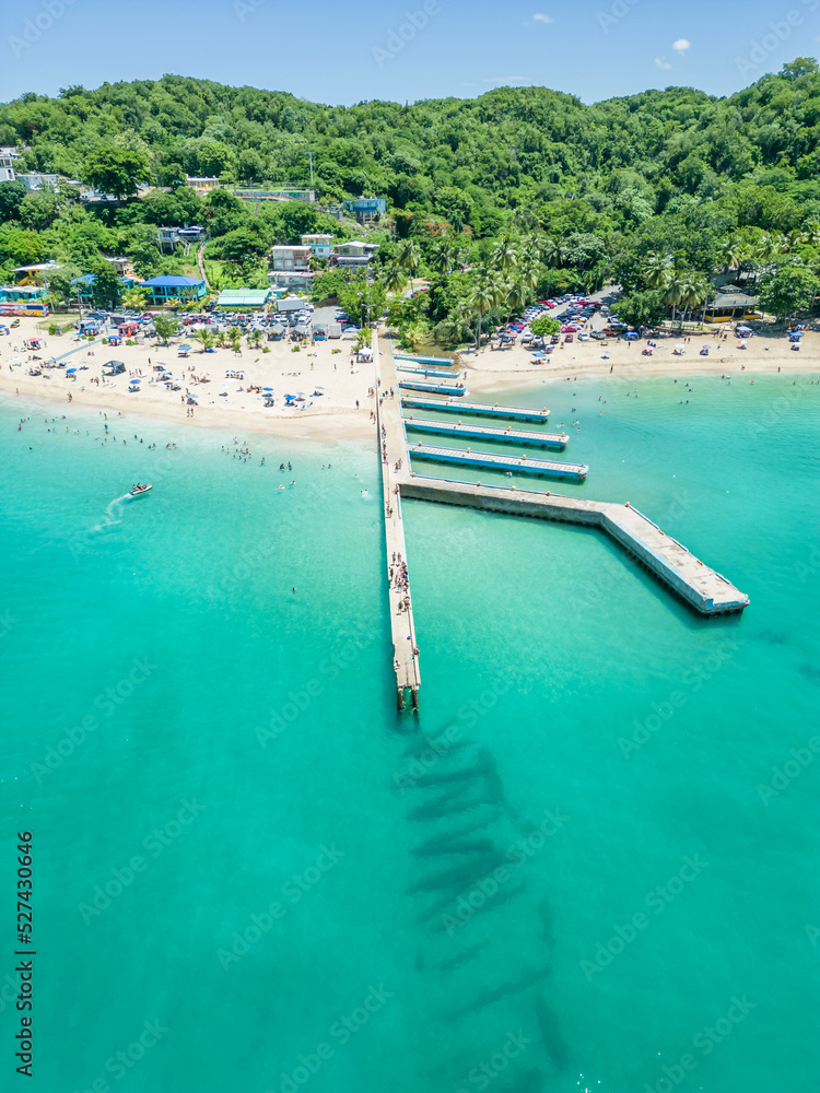 An aerial view of Crash Boat Beach, Aguadilla, Puerto Rico. A very