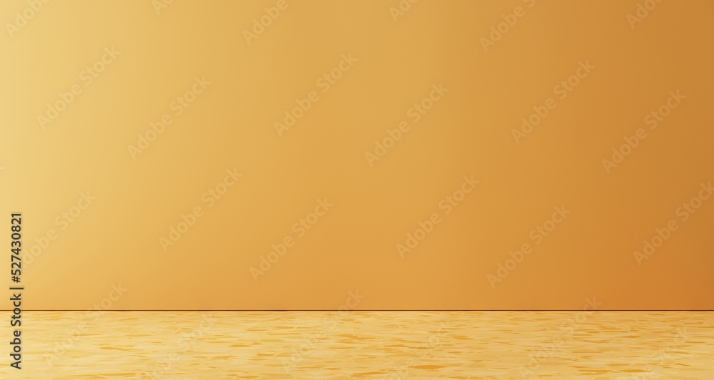 Orange background for cosmetic product mockup. template mockup for advertising.