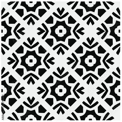 Design seamless monochrome geometric pattern. Abstract background. Vector art.Perfect for site backdrop, wrapping paper, wallpaper, textile and surface design. 