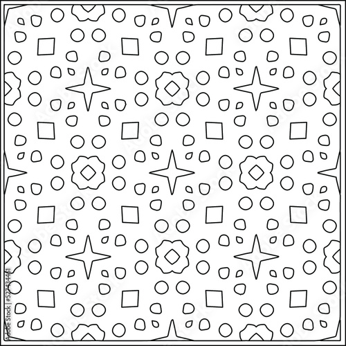 Vector pattern with symmetrical elements . Repeating geometric tiles from striped elements.Monochrome texture.Black and white pattern for wallpapers and backgrounds.line art.