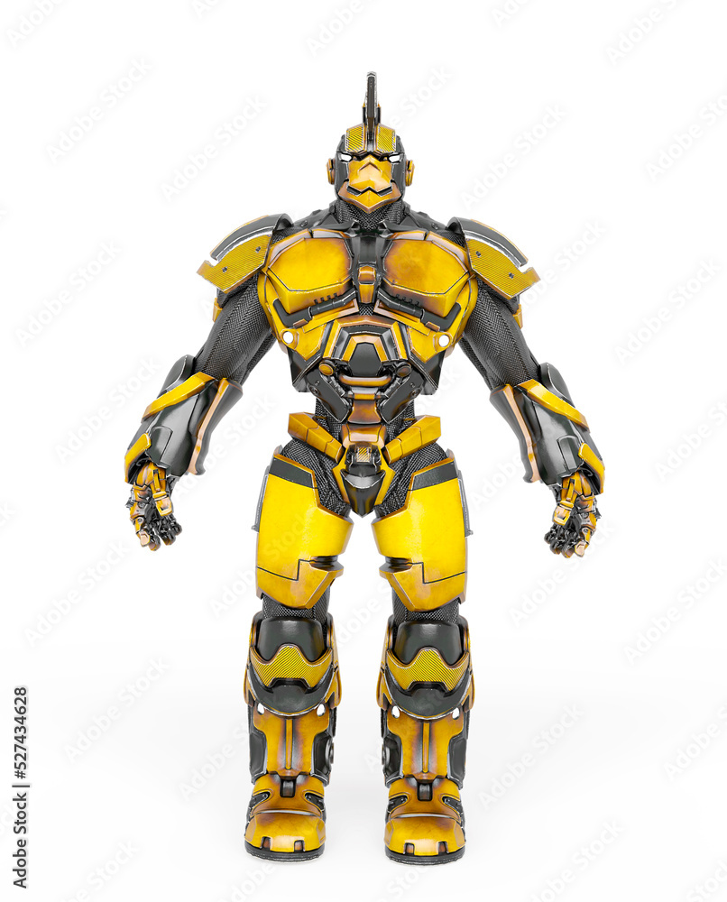 war ready robot is standing up in a pose war ready robot is standing up in a pose