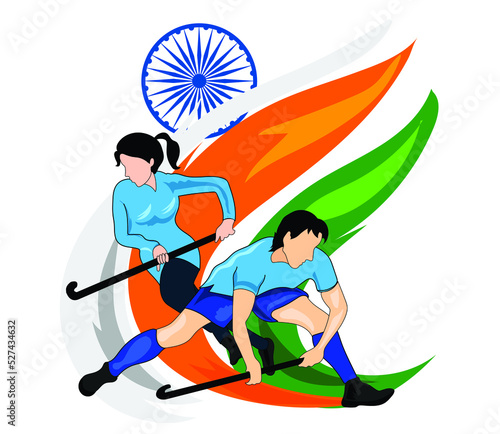 National Sports Day in India poster illustration