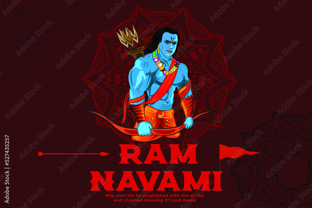 Ram Navami poster vector illustration Stock Vector | Adobe Stock