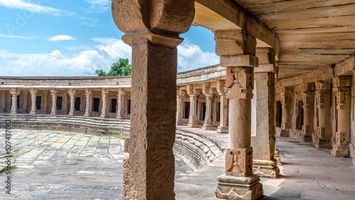 Mitawali Temple or Chausath Yogini Temple in Morena is located on a hill top photo