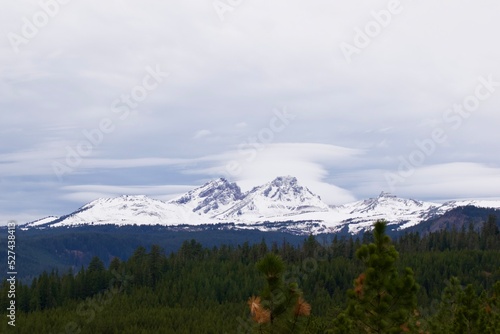 Three Sisters in the Cascade Mountain Range, Oregon