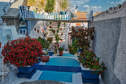Fototapeta Naklejka Na Ścianę i Meble -  Poros island on colorful day in Aegean, Greece