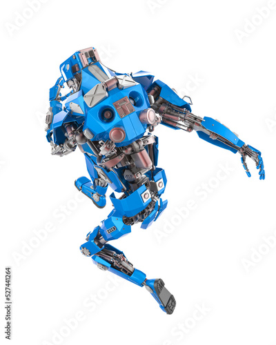 cyber mech is jumping fast rear view