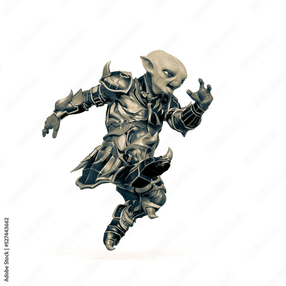 little alien warrior is jumping in action little alien warrior is jumping in action
