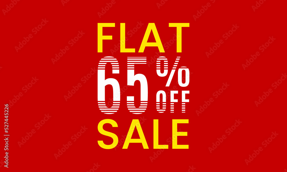 flat 65 percent off sale, flat 65 percent vector typography, abstract 65 percent discount