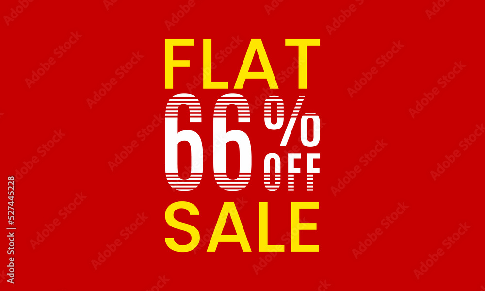 flat 66  percent off sale, flat 66 percent vector typography, abstract 66 percent discount